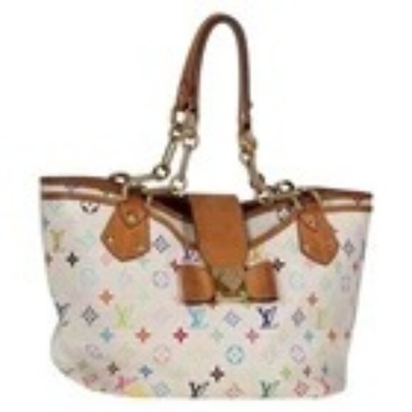 LOUIS VUITTON Monogram Multicolor Annie GM Tote Bag White M40303 LV Auth 136622 - Picture 1 of 16